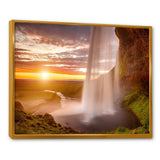 Seljalandsfoss Waterfall at Sunset