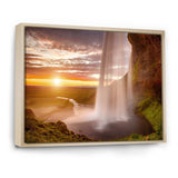 Seljalandsfoss Waterfall at Sunset