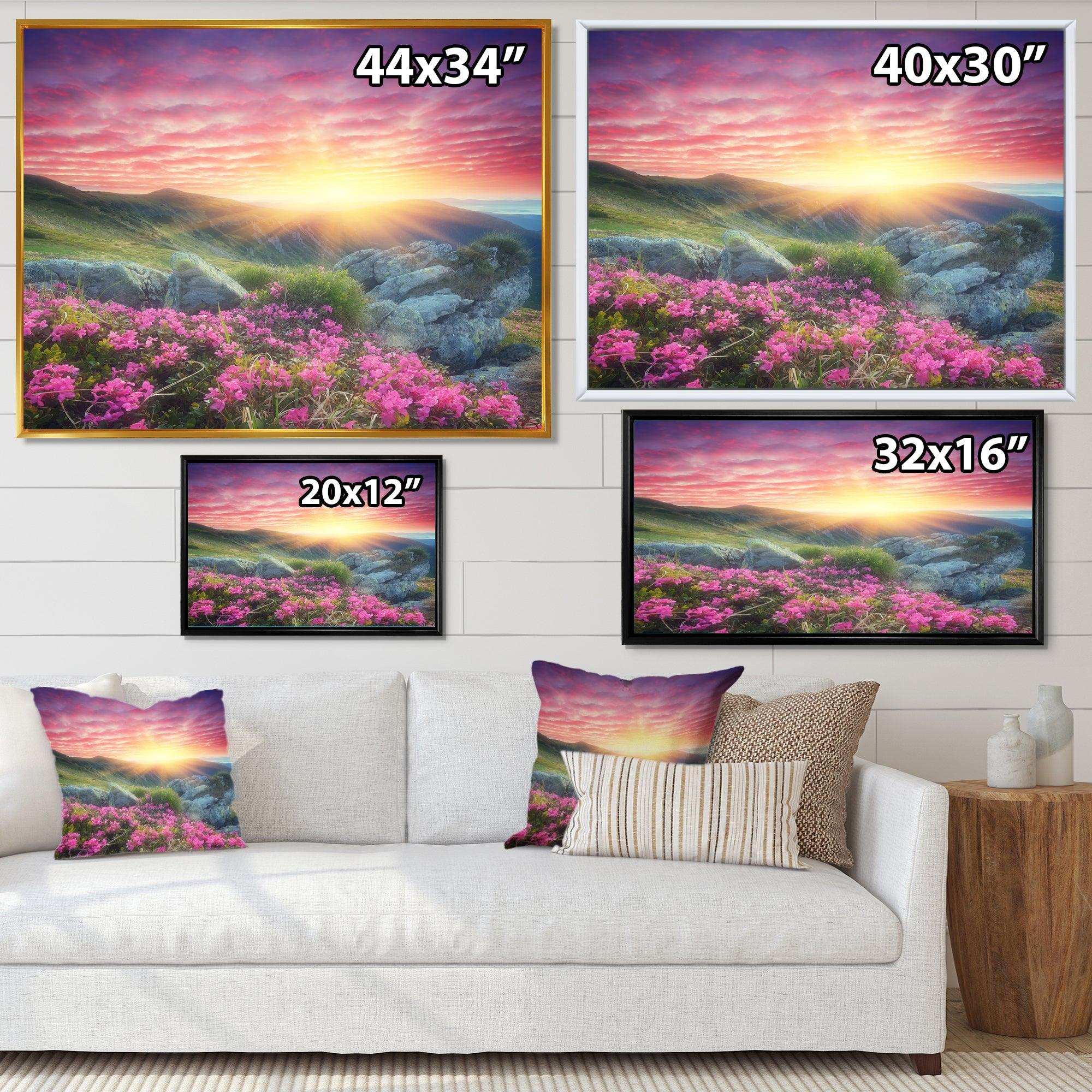 Morning with Flowers in Mountains