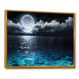 Romantic Full Moon Over Sea