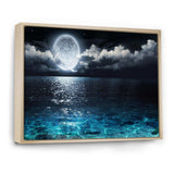 Romantic Full Moon Over Sea