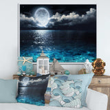 Romantic Full Moon Over Sea