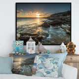 Sydney Beach with Bright Sunset