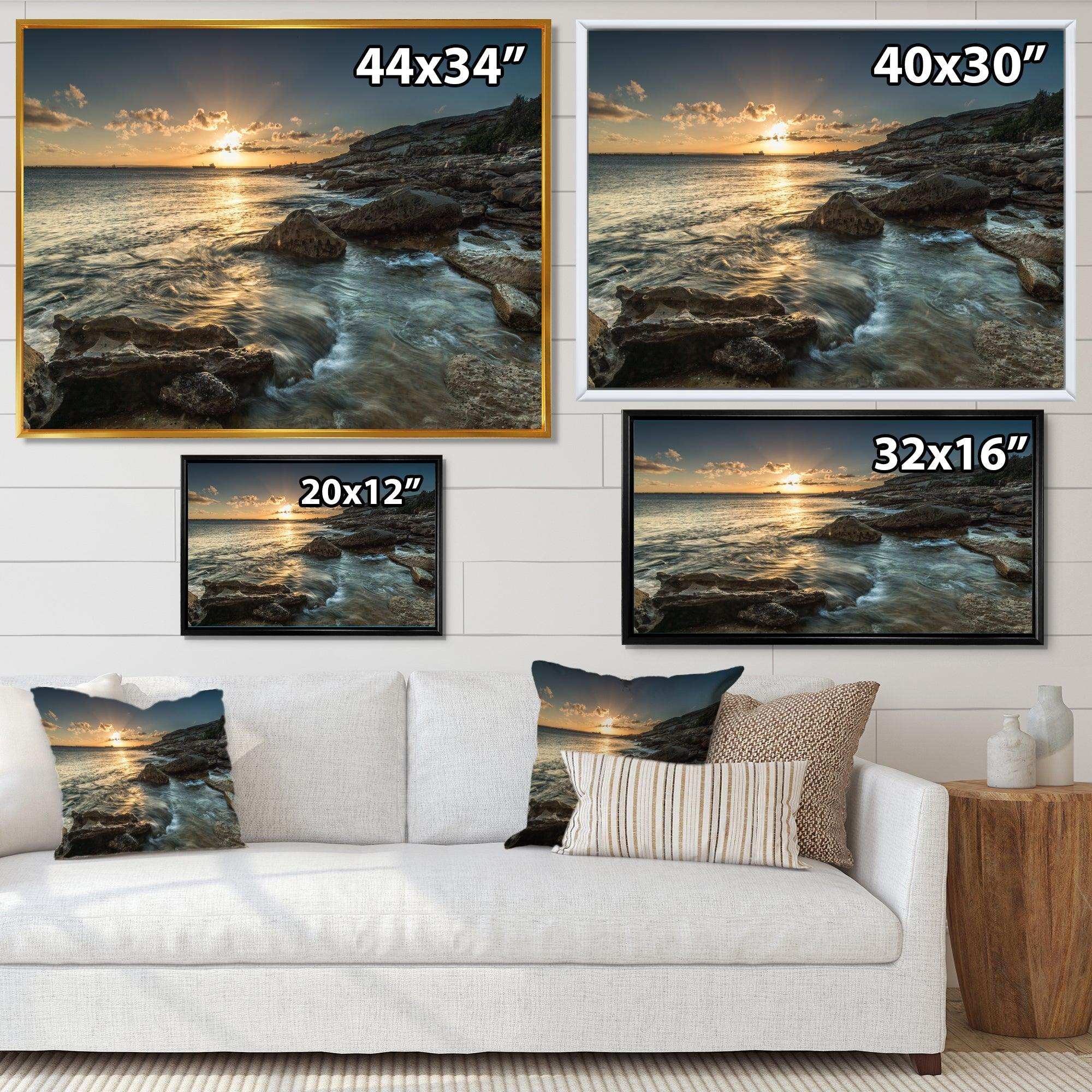 Sydney Beach with Bright Sunset