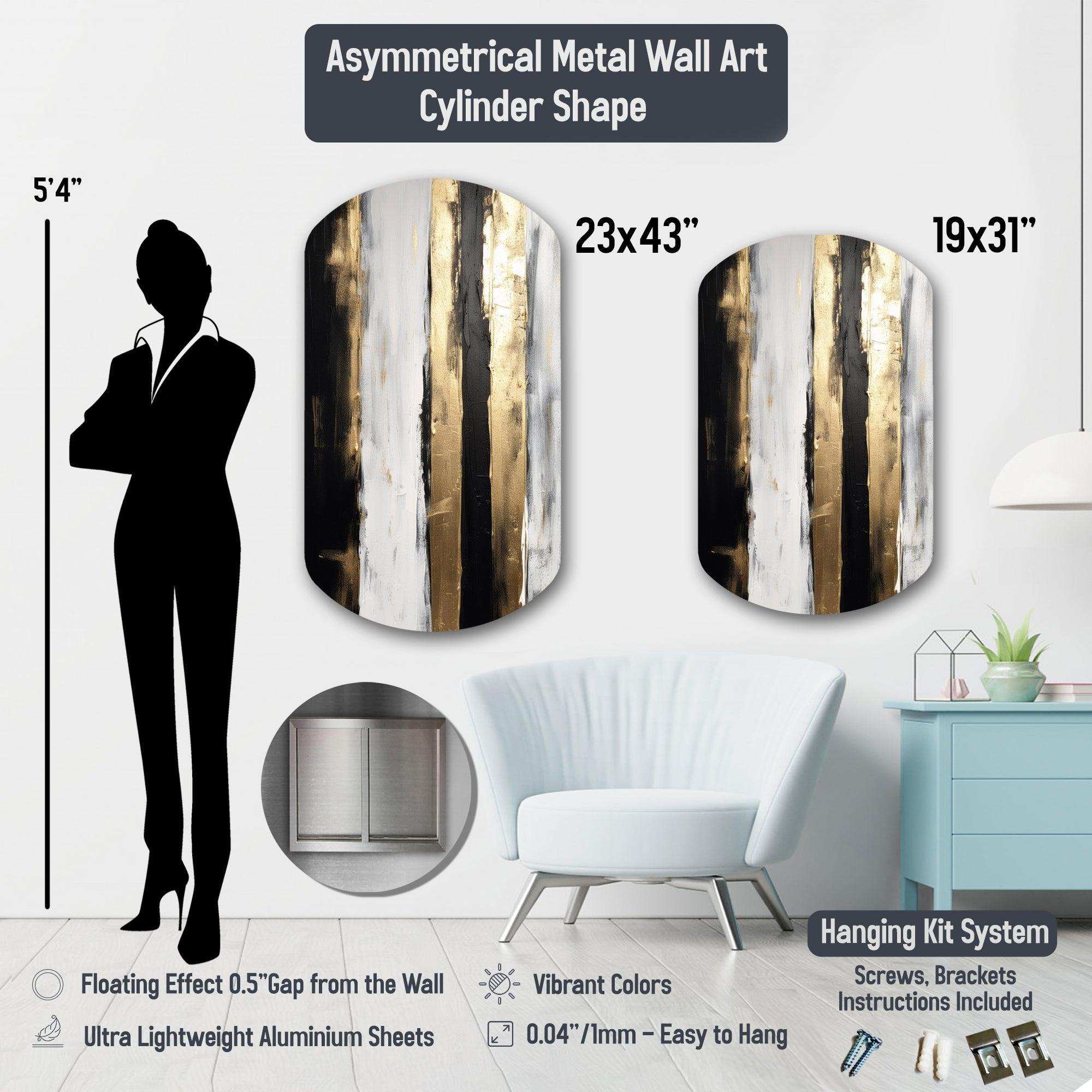 Green And Brown Artistic Liberation III - Asymmetric Metal Wall Art