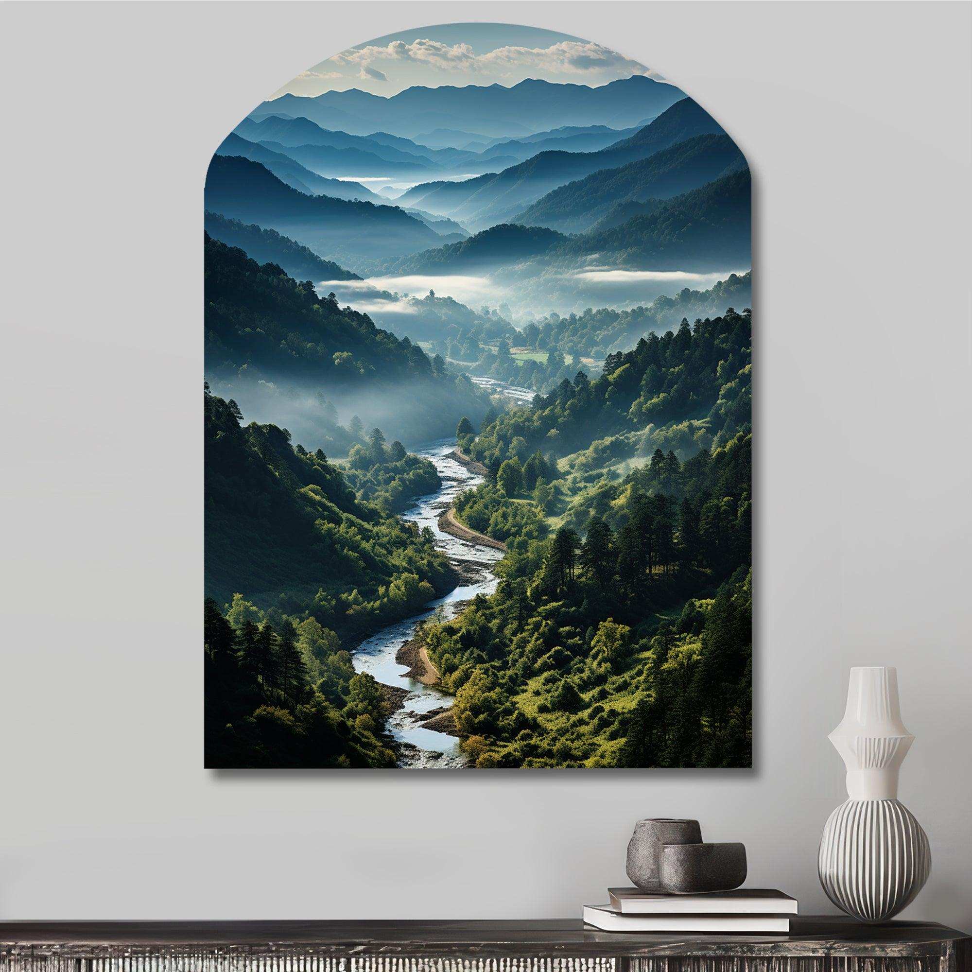 USA Great Smoky Mountains & Rivers - Asymmetric Metal Wall Art
