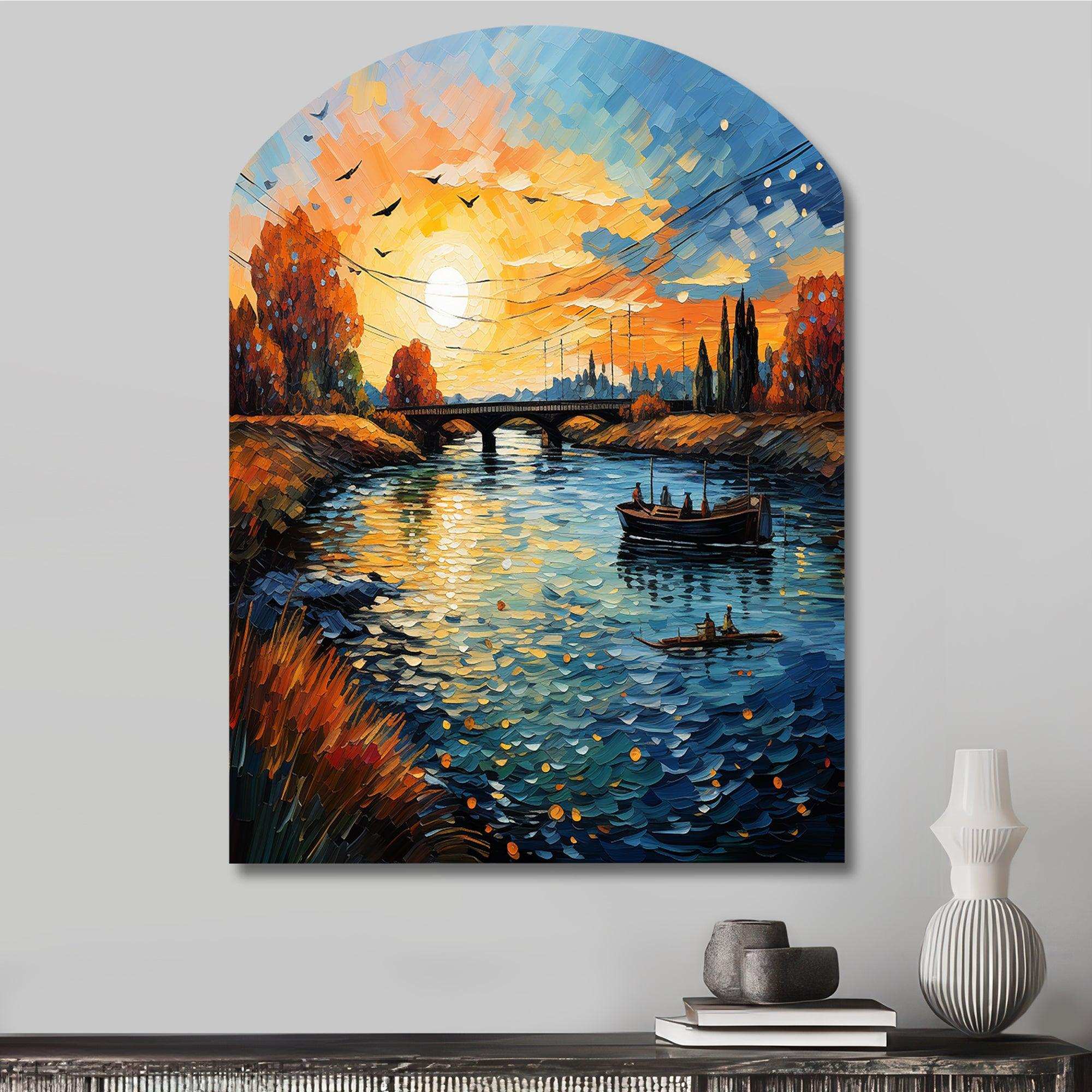 Vangogh The Bridge At Arles II - Asymmetric Metal Wall Art