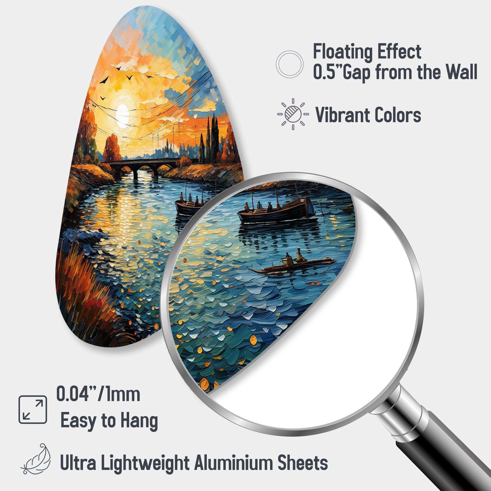 Vangogh The Bridge At Arles II - Asymmetric Metal Wall Art