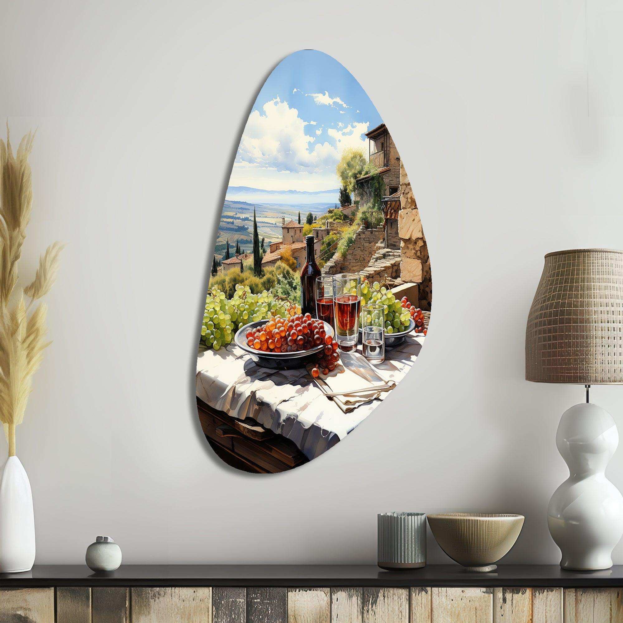 Vineyard Rendezvous In Rioja II - Asymmetric Metal Wall Art