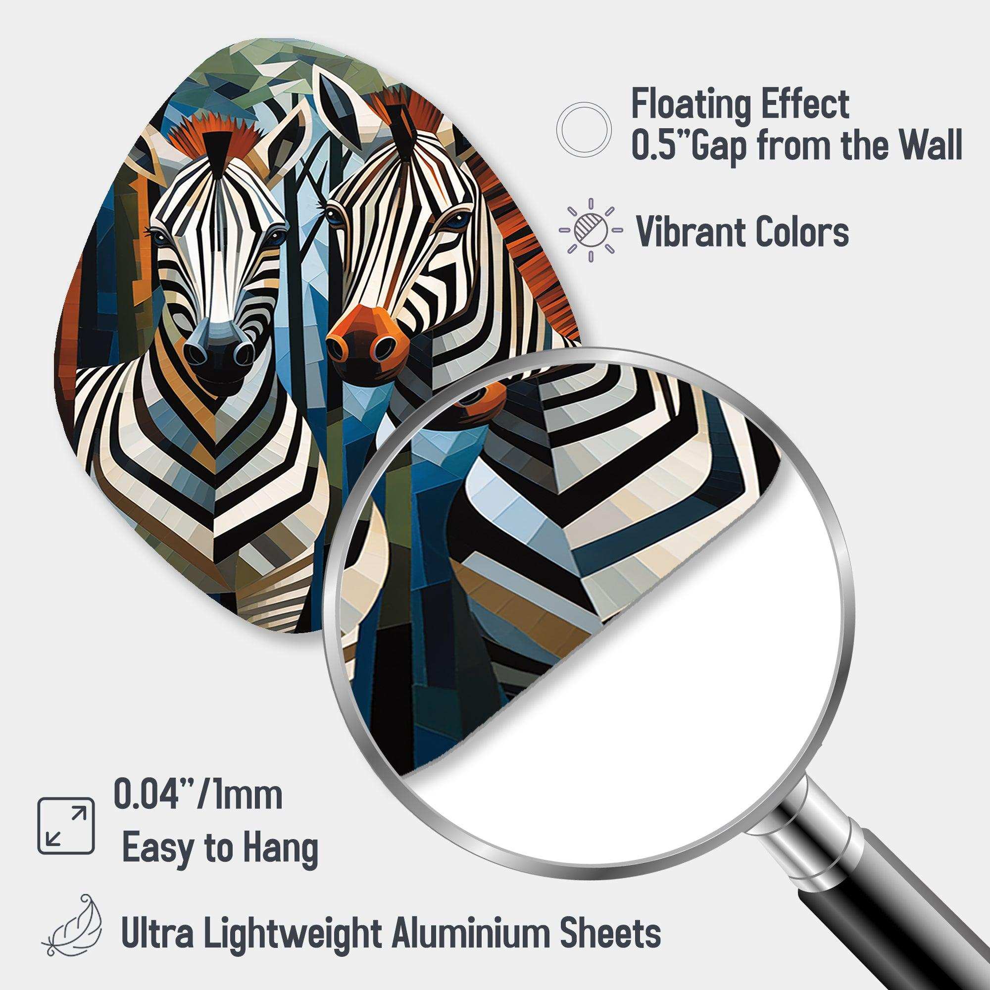 Black and White Zebra Patterns Dynamic I - Asymmetric Metal Wall Art