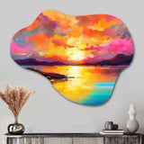 Sunset With Colorful Reflections II - Asymmetric Metal Wall Art