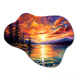 Sunset With Colorful Reflections IV - Asymmetric Metal Wall Art