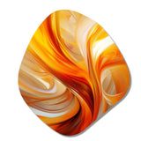 Orange Abstract Warm Fractal Design VII - Asymmetric Metal Wall Art