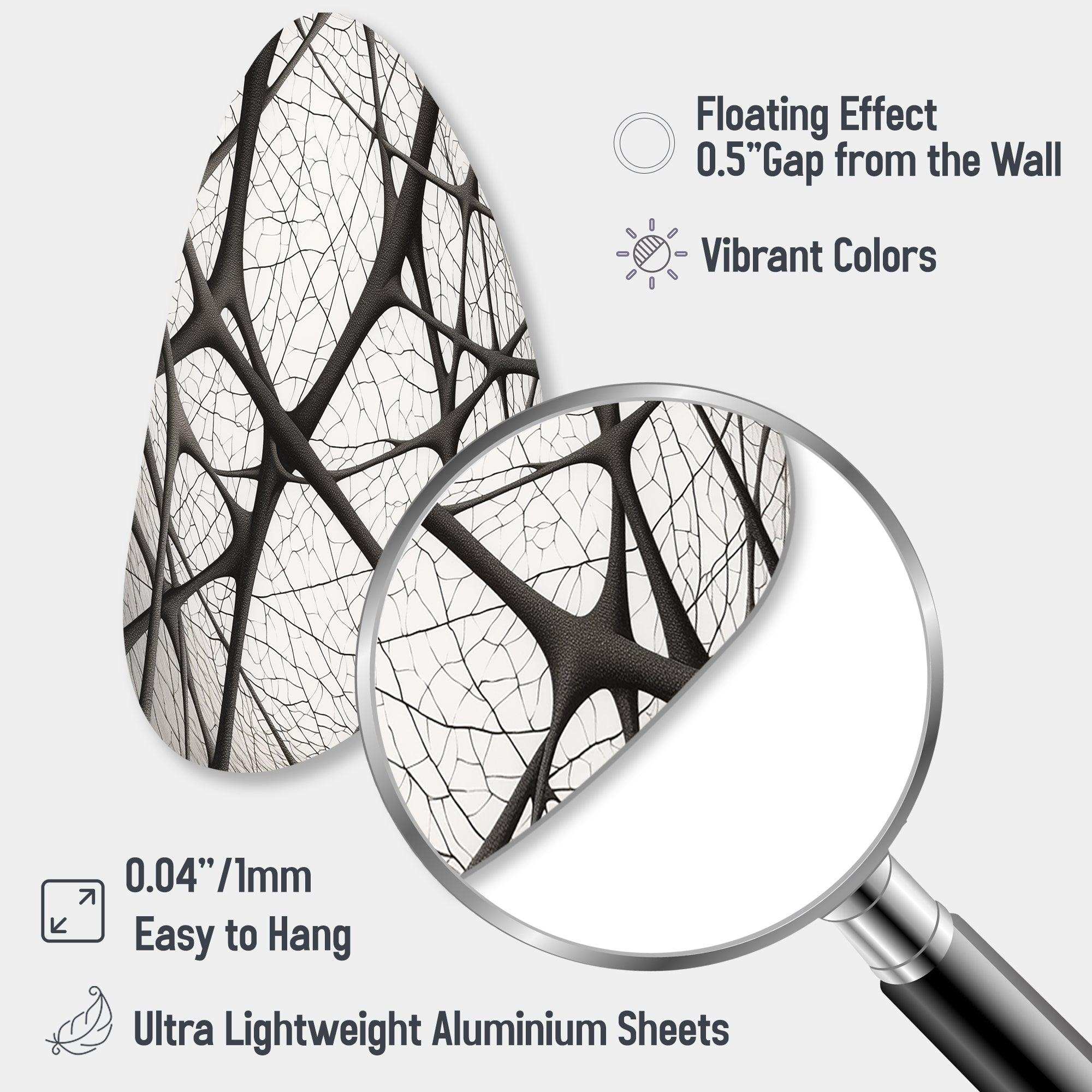 Minimalist Black and White IX - Asymmetric Metal Wall Art