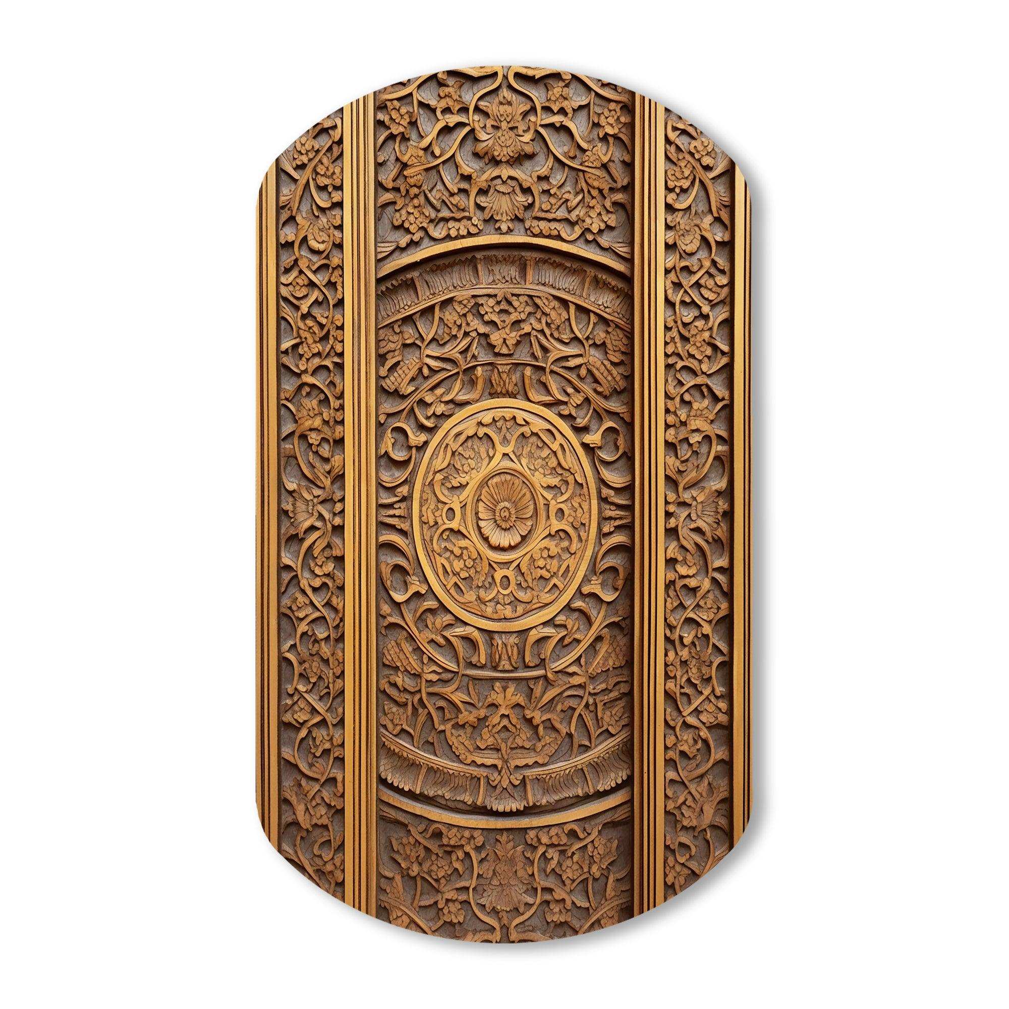 Old Carved Wooden Door I - Asymmetric Metal Wall Art