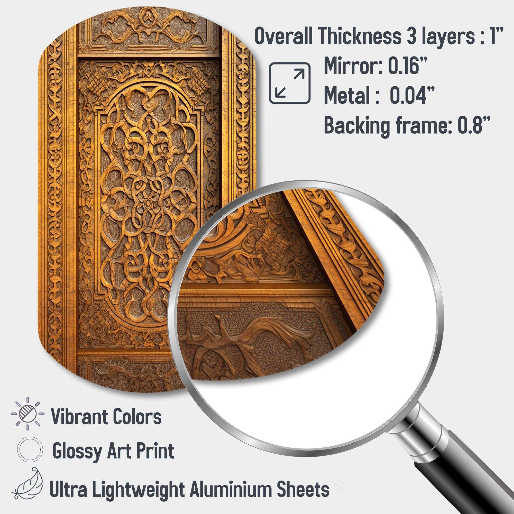 Old Carved Wooden Door III - Asymmetric Metal Wall Art