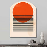 Minimal Geometric Orange Bold Sunset II - Asymmetric Metal Wall Art