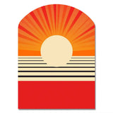 Minimal Geometric Orange Bold Sunset VI - Asymmetric Metal Wall Art