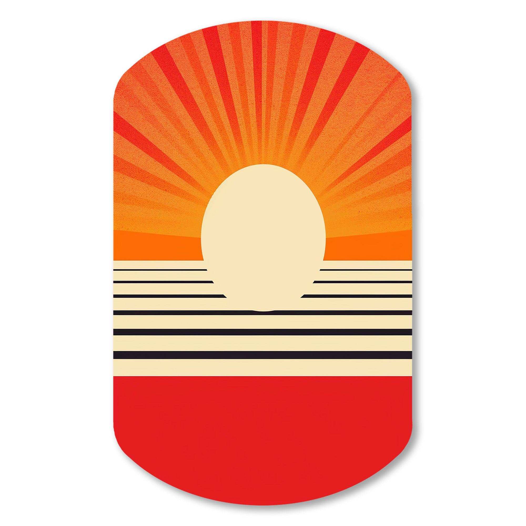 Minimal Geometric Orange Bold Sunset VI - Asymmetric Metal Wall Art