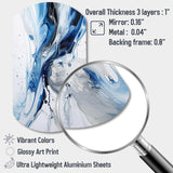 Blue and Grey Ethereal Elixir I - Asymmetric Metal Wall Art