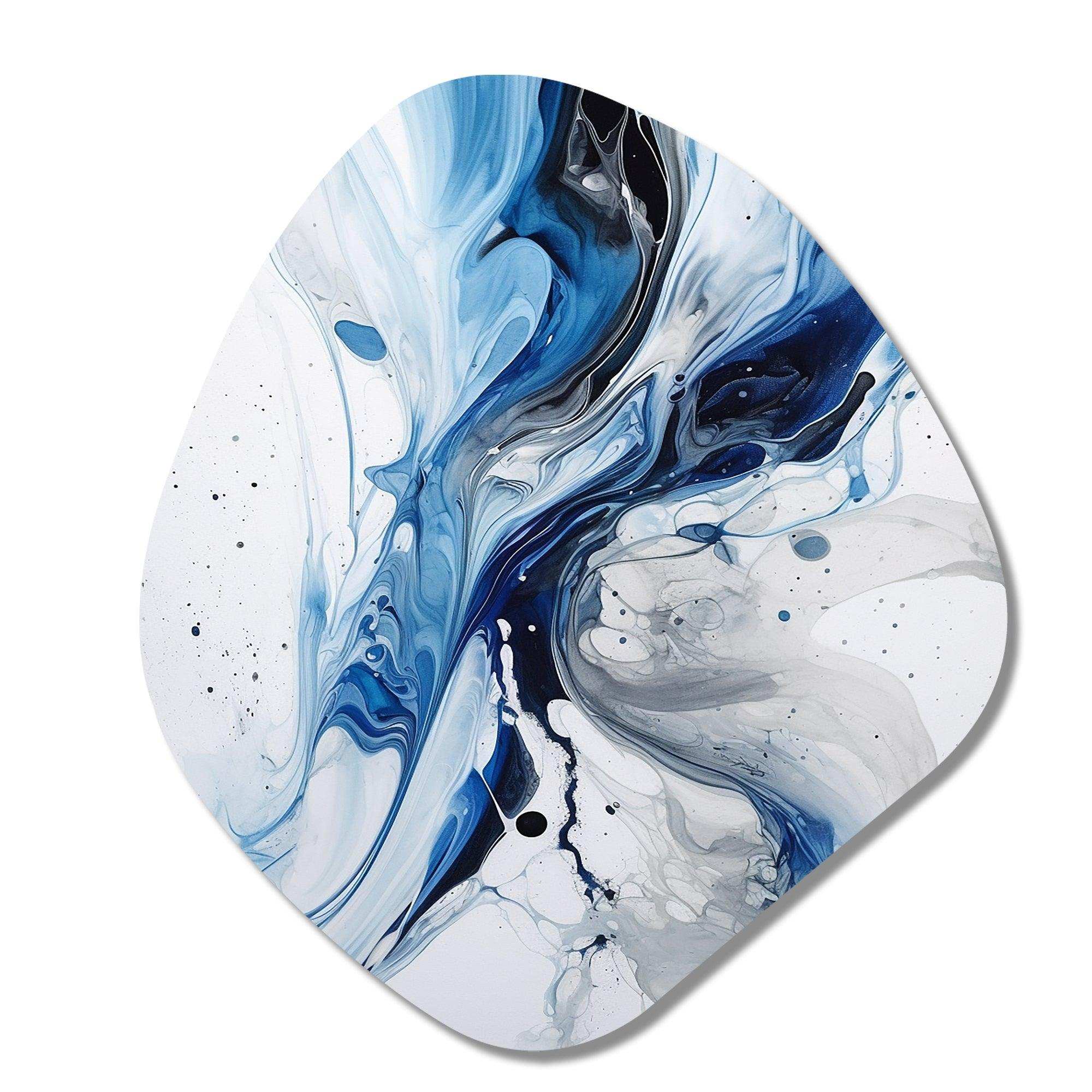 Blue and Grey Ethereal Elixir I - Asymmetric Metal Wall Art