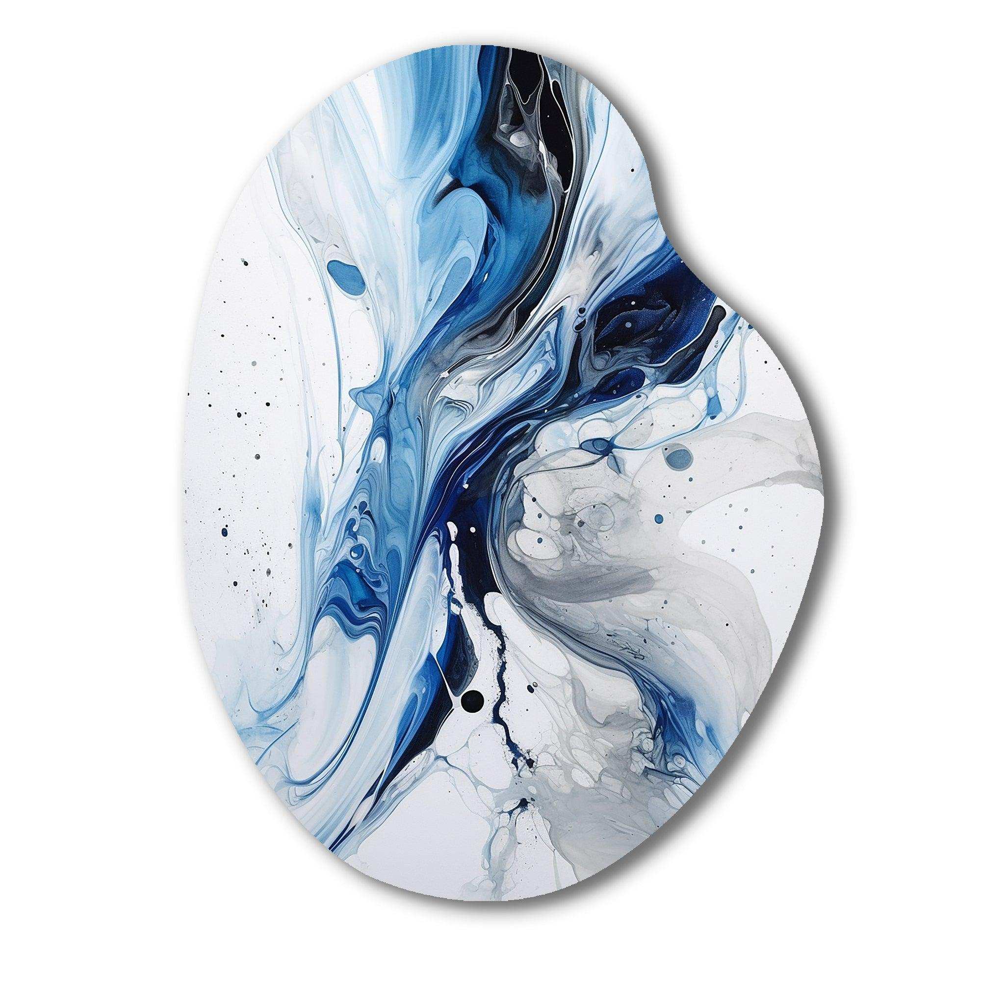 Blue and Grey Ethereal Elixir I - Asymmetric Metal Wall Art