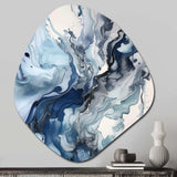 Blue and Grey Ethereal Elixir II - Asymmetric Metal Wall Art