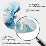 Blue and Grey Ethereal Elixir V - Asymmetric Metal Wall Art