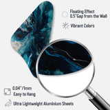 Teal and Black Aqueous Whimsy II - Asymmetric Metal Wall Art