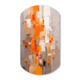 Orange Brown Shattered Realities - Asymmetric Metal Wall Art
