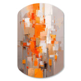 Orange Brown Shattered Realities - Asymmetric Metal Wall Art