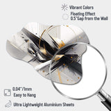 Black Gold Multifaceted Whirls III - Asymmetric Metal Wall Art