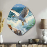 Seagull By The Sea III - Asymmetric Metal Wall Art