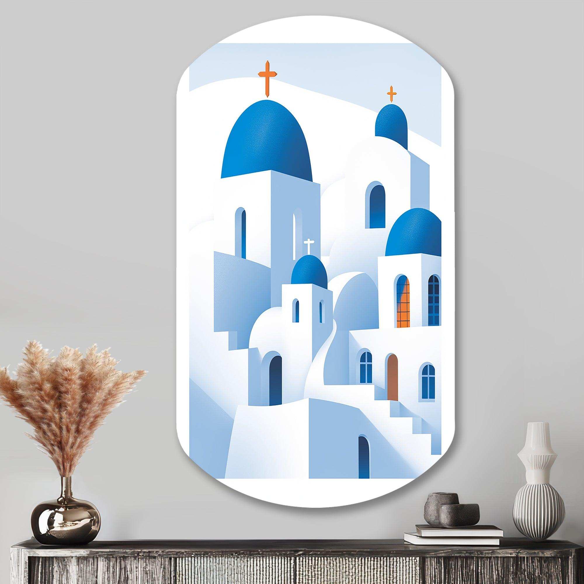 Greek Santorini Odyssey IV - Asymmetric Metal Wall Art