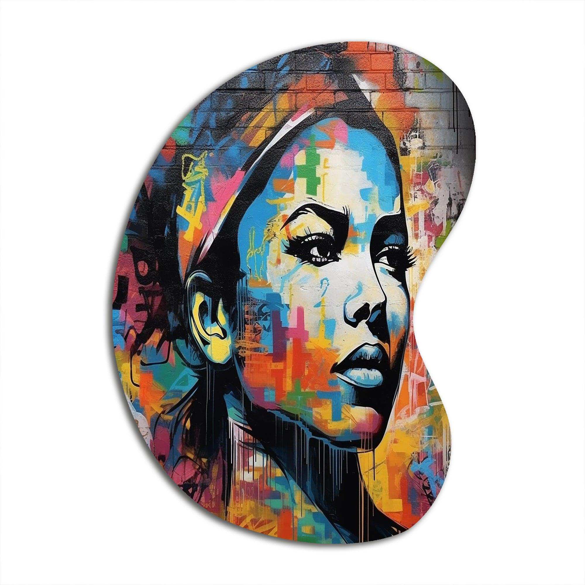 Vintage 1950S Woman Rebellion - Asymmetric Metal Wall Art