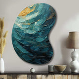 Teal Majestic Motion - Asymmetric Metal Wall Art