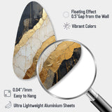 Black Gold Adorned Poteries V - Asymmetric Metal Wall Art