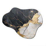 Black Gold Adorned Poteries III - Asymmetric Metal Wall Art