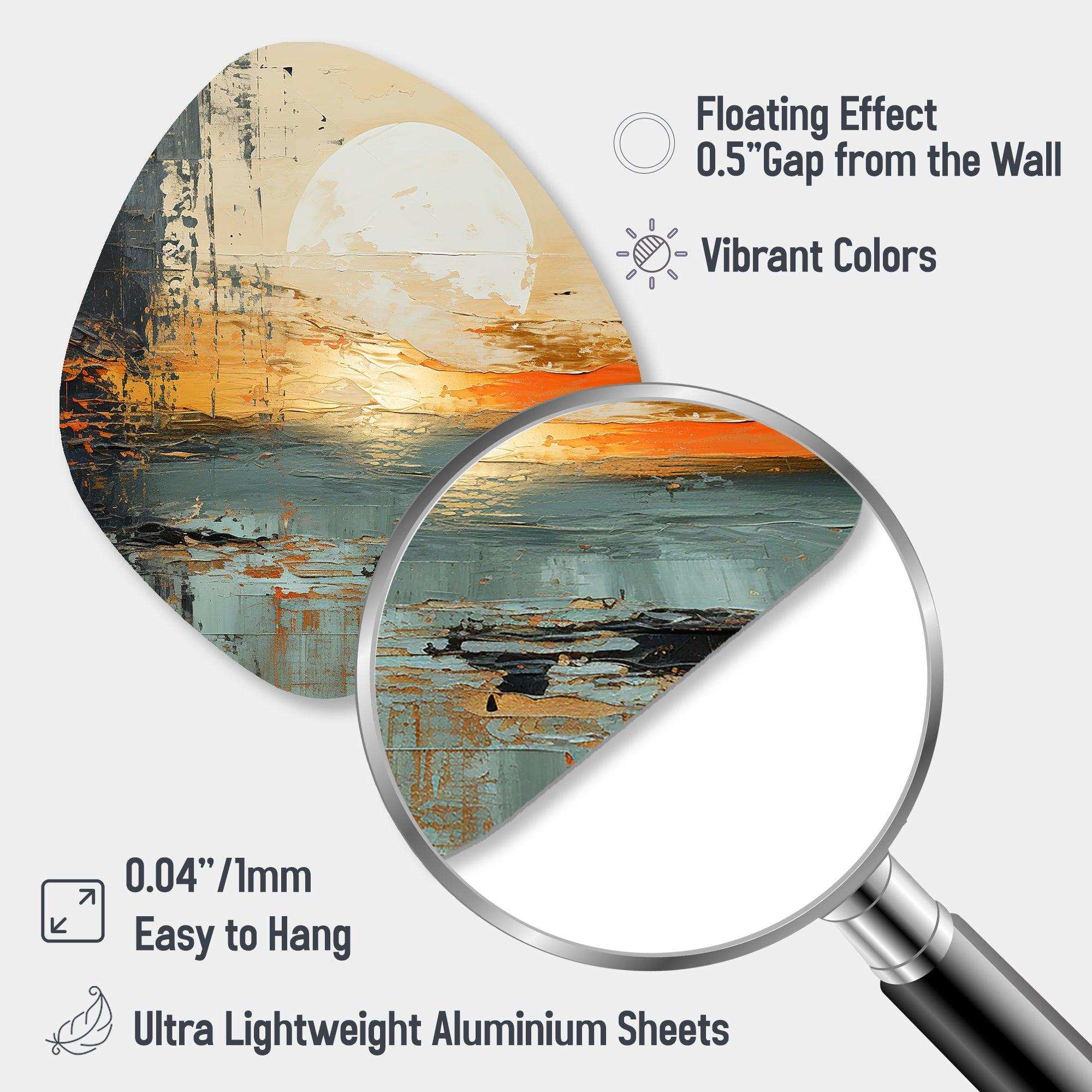 Modern Coastal Mystic Sunrise I - Asymmetric Metal Wall Art