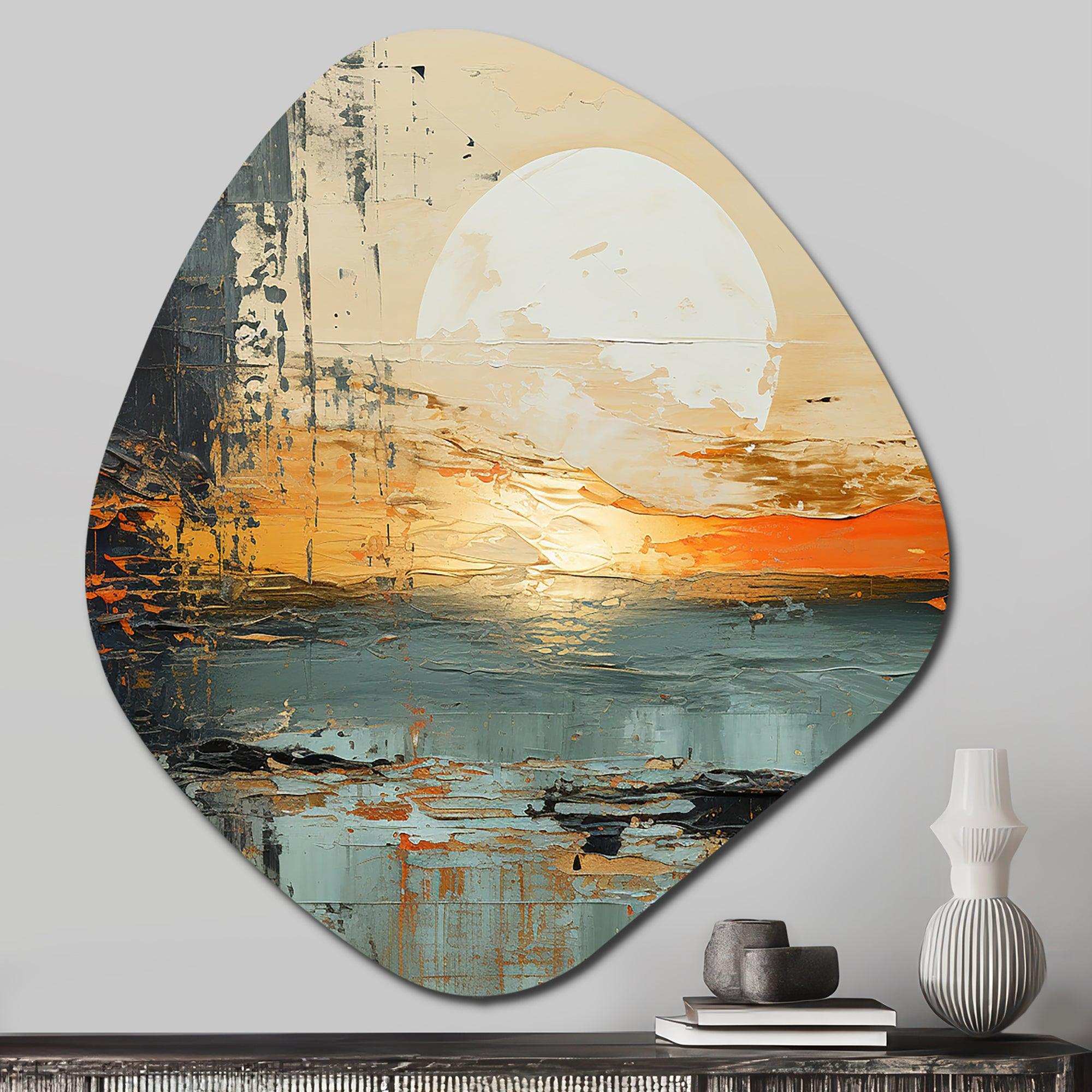 Modern Coastal Mystic Sunrise I - Asymmetric Metal Wall Art