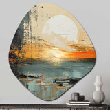 Modern Coastal Mystic Sunrise I - Asymmetric Metal Wall Art