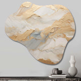 Beige And Gold Glacier Stone Art III - Asymmetric Metal Wall Art