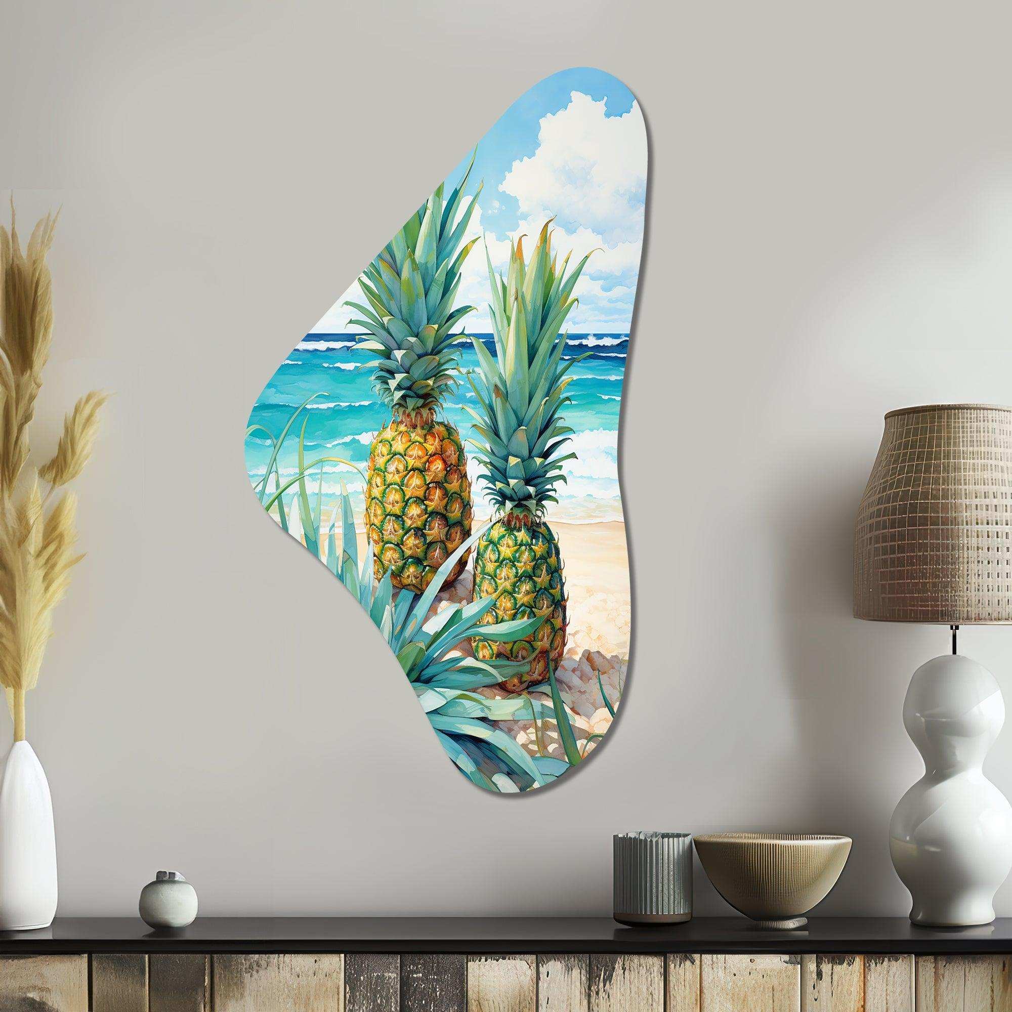 Juicy Pineapple Bliss IV - Asymmetric Metal Wall Art