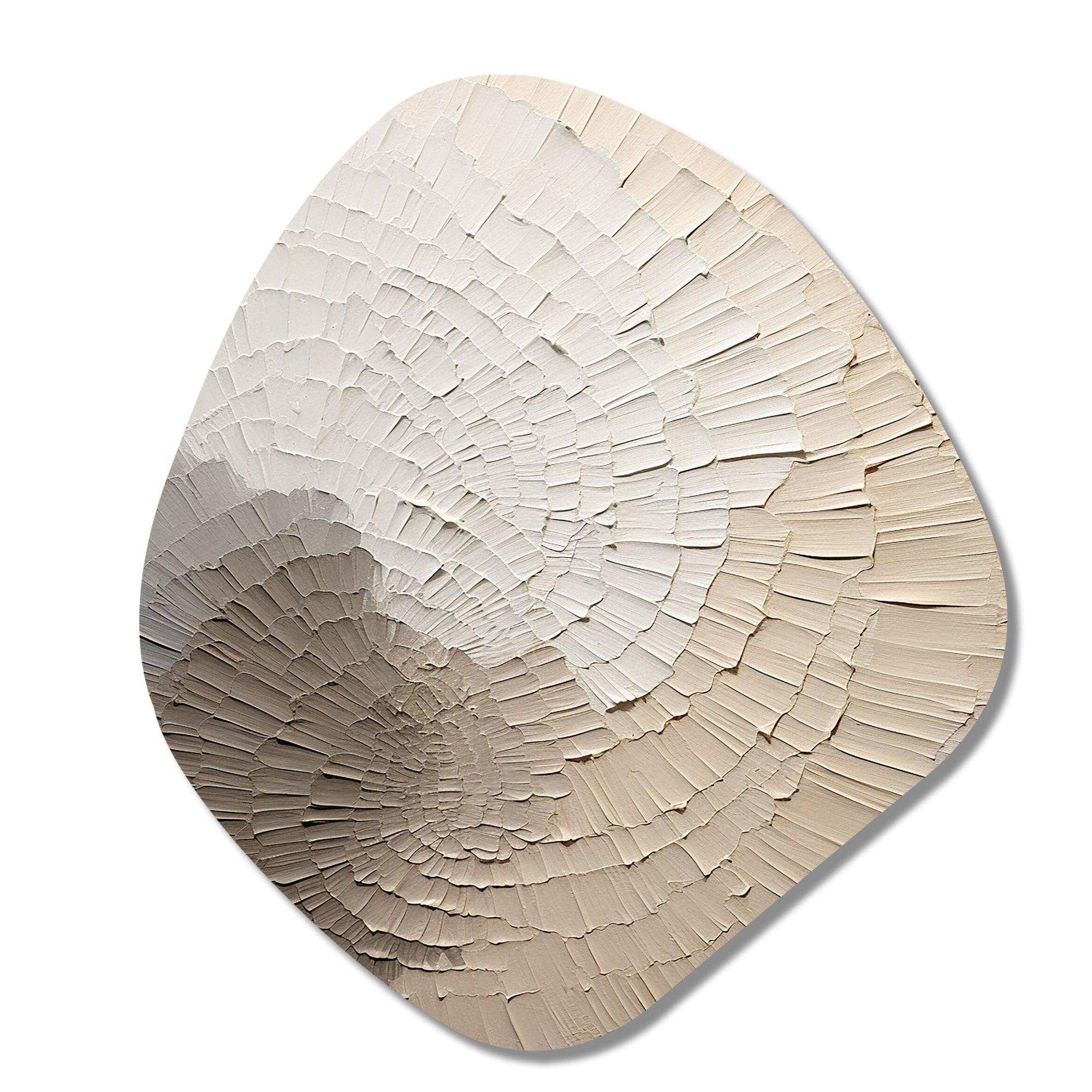 Graceful Minimalism Beige Muted Art - Asymmetric Metal Wall Art