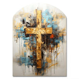 Divine Love Religious Cross III - Asymmetric Metal Wall Art
