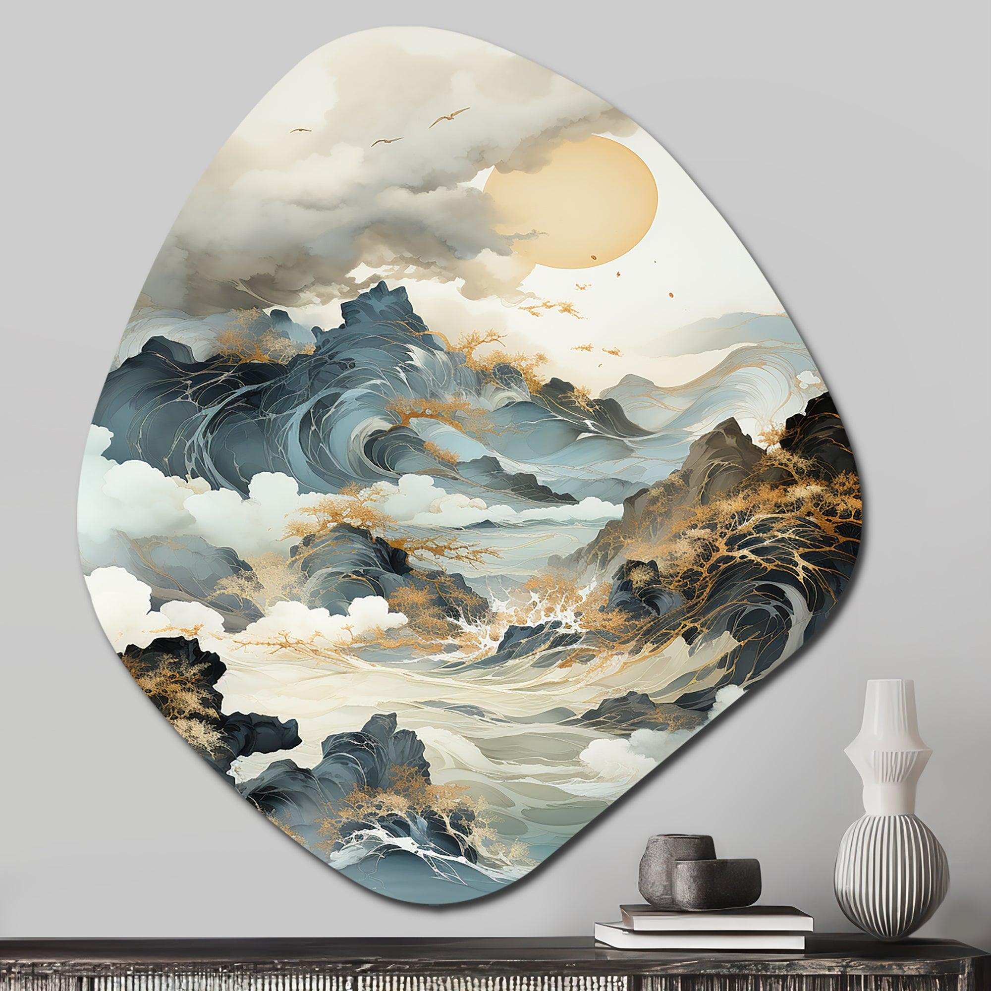 Bold Storms Landscape - Asymmetric Metal Wall Art