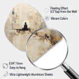 abstract blue and white yoga mediation - Asymmetric Metal Wall Art