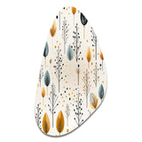 Minimalism Beige Ferns  Pattern - Asymmetric Metal Wall Art