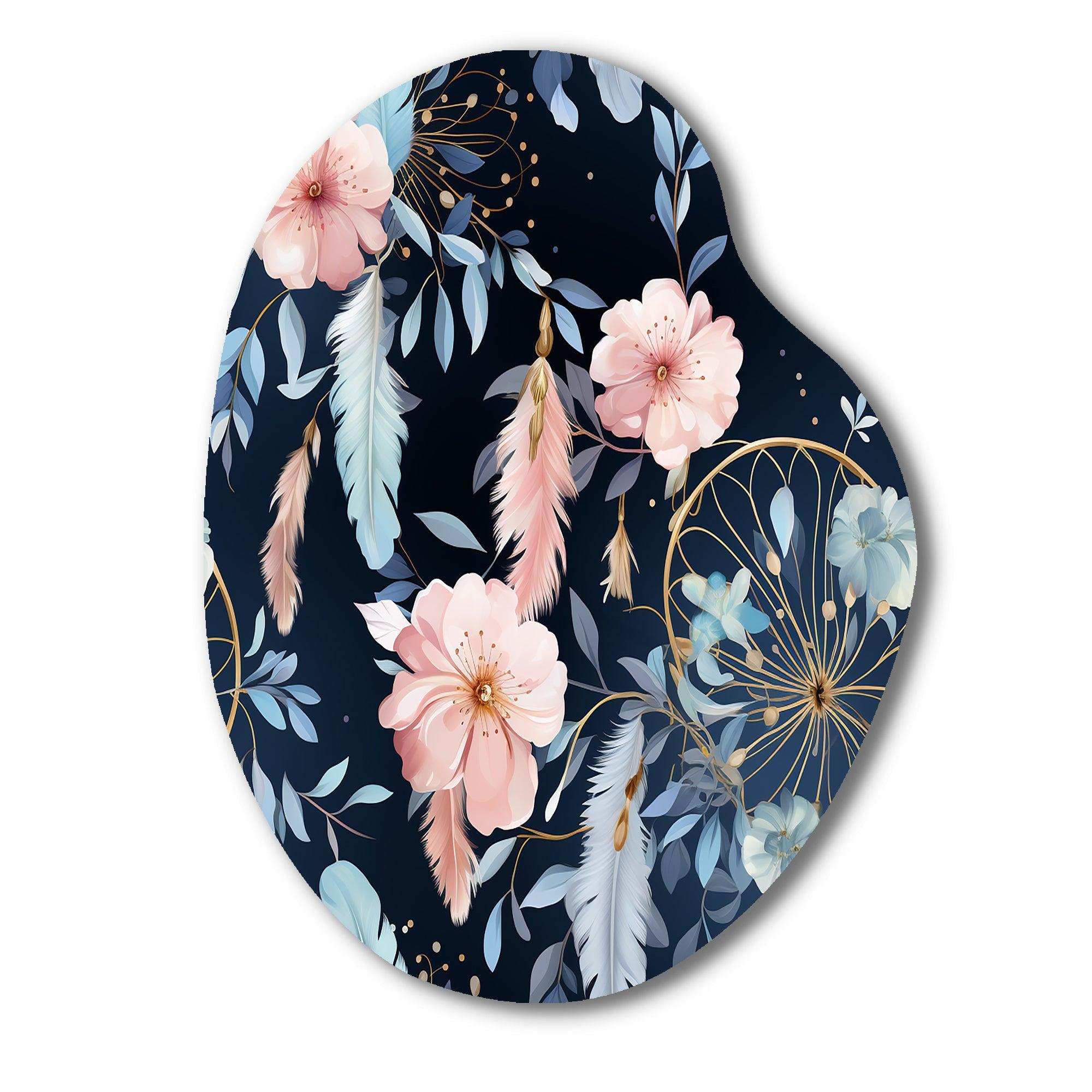 Ethereal Dreamcatchers Boho Pattern - Asymmetric Metal Wall Art