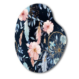 Ethereal Dreamcatchers Boho Pattern - Asymmetric Metal Wall Art